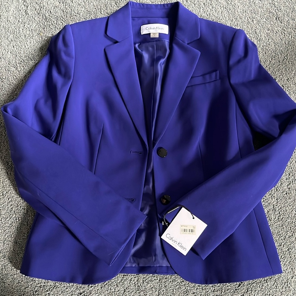 NWT Calvin Klein Purple 2 Button Lux Suit Jacket Blazer